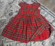 Sukienka świąteczna w kratę czerwona rozmiar 92 C&A