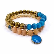 Bransoletki złote kamienie turkusowe morskie