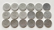 50 gr groszy 1949-87 zestaw 18 sztuk