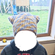 Czapka uszy kota ręcznie robiona 