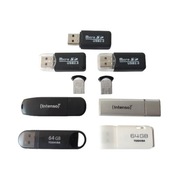 Pendrive 16GB 32GB 64GB x6, Adaptery microSD - USB x3 Zestaw