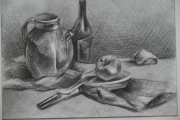 martwa  natura  -  rysunek  