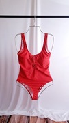 Czerwony Strój Kąpielowy Jednoczęściowy Noisy May S 36 – Wiązany Dekolt