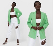 STRADIVARIUS marynarka miętowa NOWA żakiet len S/36