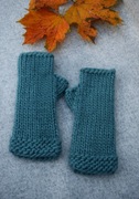 Mitenki ręczne robione,100% wełna, kolor zielony