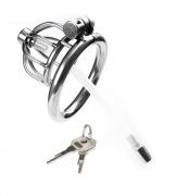 Chastity Cage stalowy pas cnoty klatka na penisa Dilator oring 40mm
