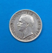 Włochy 5 lirów rok 1928 *FERT*, bdb stan, Ag 0,835