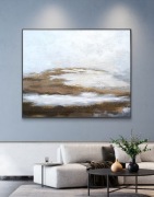 Obraz akrylowy strukturalny, złoto, łabędzie, 100x120 cm 