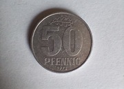 Moneta niemiecka 50 fenigów - 50 PFENNIG - A - NRD / DDR z 1972 roku