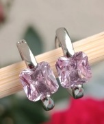 Kolczyki pudrowy róż koła 13 mm srebro 925 klasyczne eleganckie