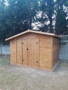 Domek narzędziowy drewniany z drewutnią 