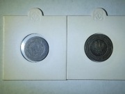Dwie monety belgijskie z 1862 roku