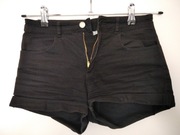 Krótkie spodenki jeansowe czarne-H&M