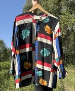 Wzorzysta koszula PRL vintage retro old we wzory kolorowa