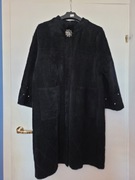 Płaszcz alpaka, głęboka czerń, duży, oversize