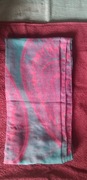 Chusta damskie różowo-seledynowe z wiskozy 88x176 cm.