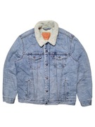 Sherpa Levi's baby blue jeans denim dżins kurtka Ocieplana miś wełna