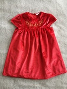 Czerwona elegancka haftowana welurowa sukienka So Cute 98 jak nowa