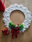 Wianek na drzwi , wieniec świąteczny , ozdoba boho , makrama 