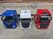 Zestaw 3x Welly 1:32  Ciągnik siodłowy: Scania, Volvo, Man