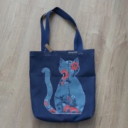 Kot - nowa torebka torba zakupowa z jeansu shopperka - hand made