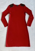 RALPH LAUREN czerwona prosta dzianinowa sukienka 36 jak NOWA