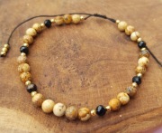 Bransoletka na sznurku handmade kamienie naturalne