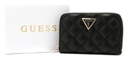 ORYGINALNY SKÓRZANY PORTFEL DAMSKI GUESS GIULLY MEDIUM SLG CZARNY
