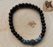 Bransoletka na żyłce unisex onyks agat trawiony 