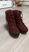Botki damskie bordowe 