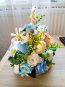 nowy koszyczek wiklinowy wielkanocny z dekoracją 24cm/17cm/10cm 