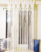 Piękna zasłona makrama boho ecru 80x230 ornament