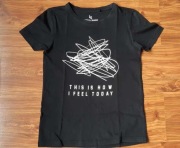 T-shirt koszulka 5.10.15 Lincoln&Sharks rozm. 146 czarny napisy