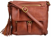 Lulu Castagnette torebka listonoszka skóra ekologiczna brązowy