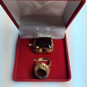 ZŁOTY PIERŚCIONEK PLUS WISIOR Z PIĘKNYMI KAMIENIAMI