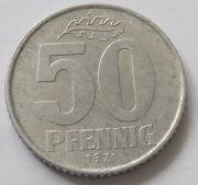 Moneta 50 fenigów NRD z 1971 roku 