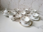 Wałbrzych Zestaw do Kawy Herbaty ze scenką rodzajową pozłacany lata 60-te