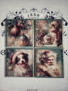 Świąteczne podkładki vintage decoupage shabby chic Święta 