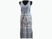 Sukienka Next 38 M bawełna 100% maxi paski biało-niebieska pasek