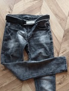 Super jeansy chłopięce  z paskiem 164cm