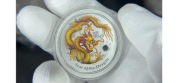 Lunar 2 year of dragon 2012 srebrna moneta 1 oz żółta