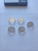 Piłsudski zestaw 6 monet (5 zł - 1934,1934S,1935,1936,1938 i 2 zł - 1934)