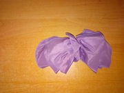 Spinka do włosów z materiału ozdobna zapinka fioletowa PRL kokarda