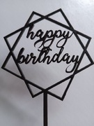 Topper na tort drewniany czarny