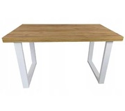 Stół 140x80/ biała podstawa/ blat dąb craft