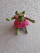 Ręcznie robiona żabka - breloczek, zawieszka