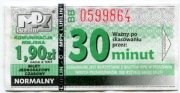 Bilet MPK  Lublin - 1,90zł Bilet Normalny 30min 