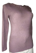 Jasno fioletowy Sweter z cekinami na dekolcie M / L (38 / 40)