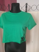 T-shirt bawełniany luźny krój dziury 