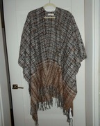 CREAM Ponczo damskie frędzle 185 X 135 CM #28